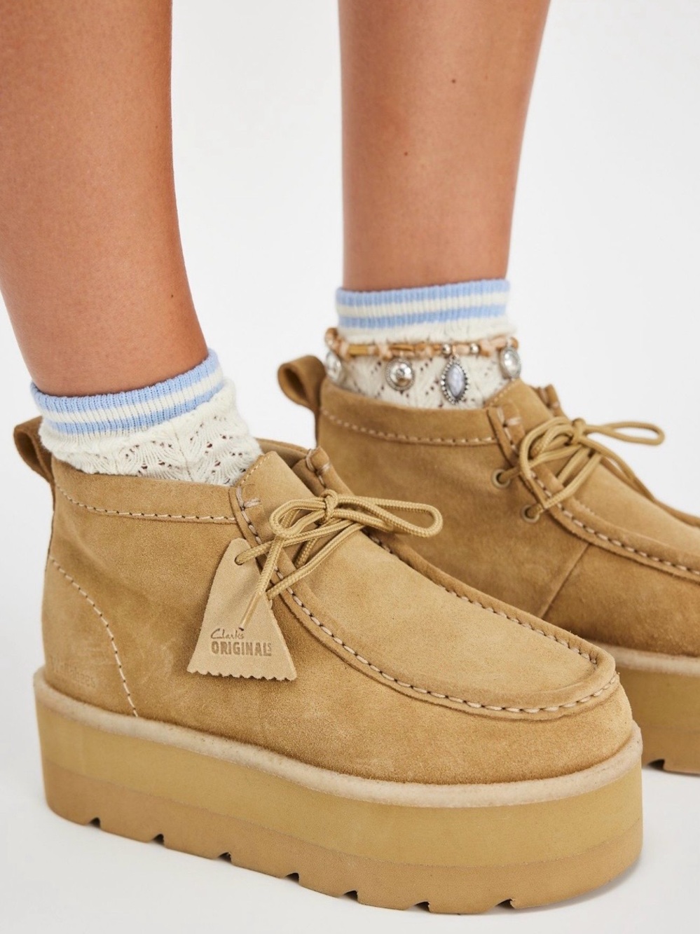 Free People Clark’s Meare Elevated Wallabee Boots NWT 💕